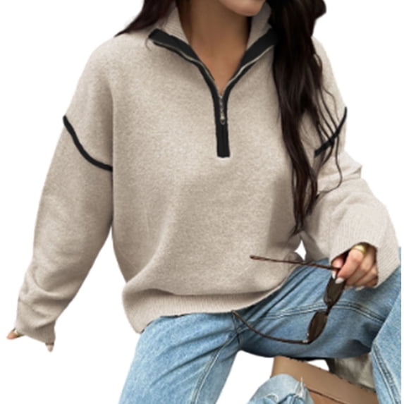 Elegant Women's Knitted Pullover Sweater Long Sleeve Crewneck Soft Comfortable Warm Outerwear for Fall Winter Casual Fashion Apparel