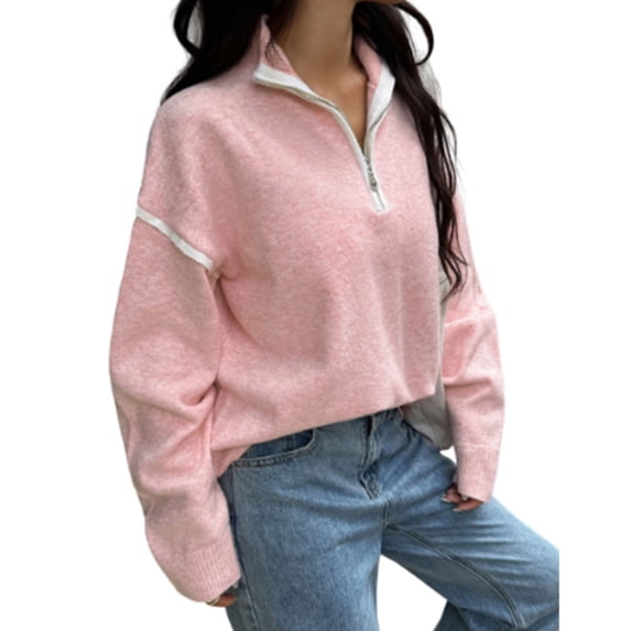 Elegant Women's Knitted Pullover Sweater Long Sleeve Crewneck Soft Comfortable Warm Outerwear for Fall Winter Casual Fashion Apparel
