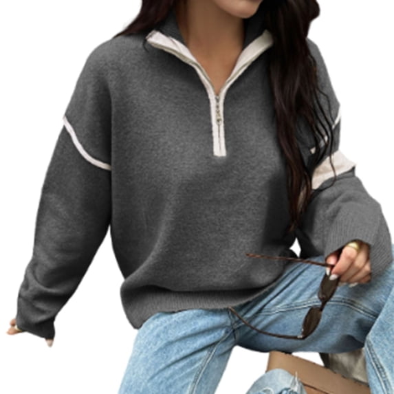 Elegant Women's Knitted Pullover Sweater Long Sleeve Crewneck Soft Comfortable Warm Outerwear for Fall Winter Casual Fashion Apparel