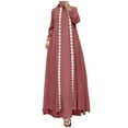 thumbnail image 1 of Elegant Women's Long Robe Solid Color Dress Fashionable Abaya Garment, 1 of 3