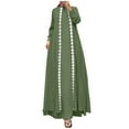 thumbnail image 1 of Elegant Women's Long Robe Solid Color Dress Fashionable Abaya Garment, 1 of 3