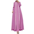 thumbnail image 1 of Elegant Women's Long Robe Solid Color Dress Fashionable Abaya Garment, 1 of 3