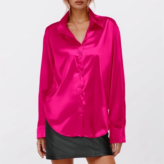 Elegant Women’s Long Sleeve Blouse with Soft Satin Feel for Effortless Style and Comfort for Casual and Formal Occasions