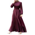 thumbnail image 1 of Elegant Women's Long Sleeve Button Down Abaya Casual Dress Dubai Fashion Outerwear, 1 of 7