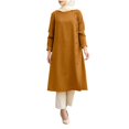 thumbnail image 1 of Elegant Women's Long Sleeve Button Down Abaya Casual Dress for Dubai Fashion, 1 of 5