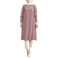 thumbnail image 1 of Elegant Women's Long Sleeve Button Down Abaya Casual Dress for Dubai Fashion, 1 of 5