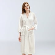 Elegant Women s Long Soft Bathrobe - Lightweight Summer Sleepwear & Silky Smooth Nightgown, Luxurious V-Neck Loungewear for Home & Spa