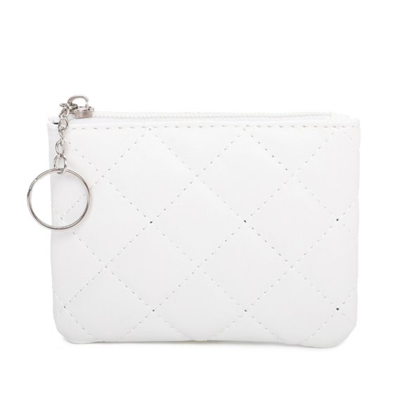 Elegant Women's Mini Zip Purse Quilted Embroidery Compact Wallet For Secure Card Storage And Daily