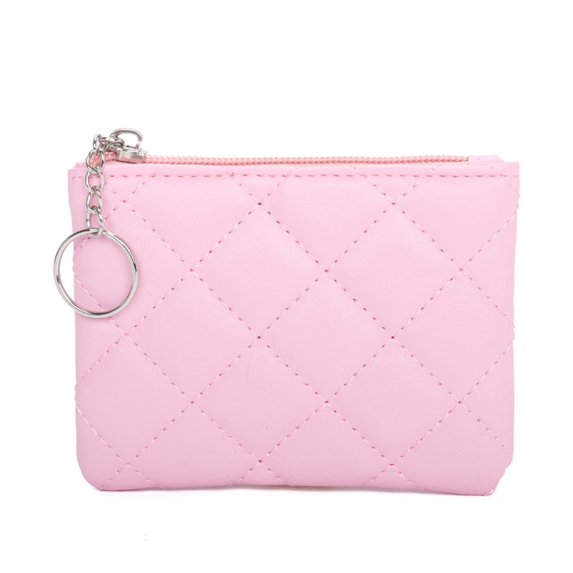 Elegant Women's Mini Zip Purse Quilted Embroidery Compact Wallet For Secure Card Storage And Daily
