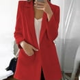 thumbnail image 1 of Elegant Women's Open Front Collarless Long Sleeve Business Suit Jacket for Outdoor Casual Wear, 1 of 8
