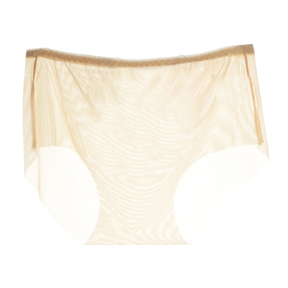 Elegant Women's Panties Seamless Mesh Low Rise Underwear for Comfortable Everyday Wear Beige XL