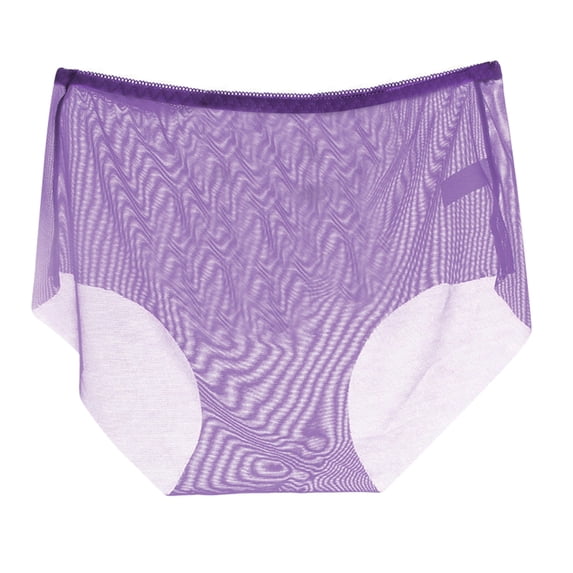 Elegant Women's Panties Seamless Mesh Low Rise Underwear for Comfortable Everyday Wear Purple L