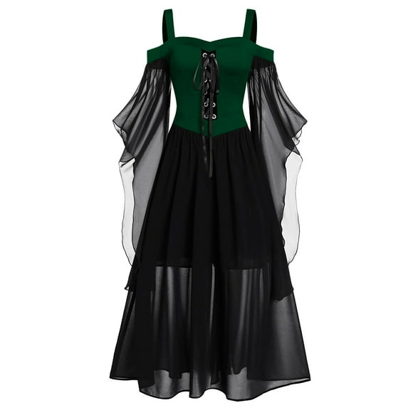 Elegant Women's Plus Size Cold Shoulder Sleeve Long Dress for and