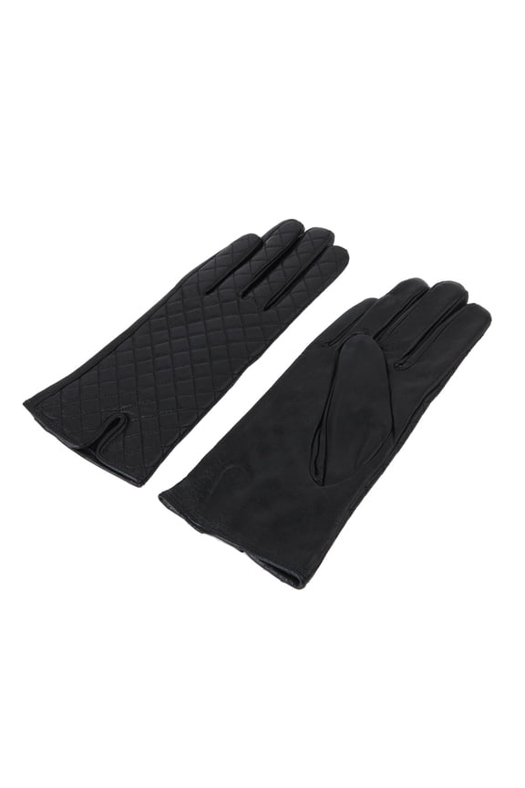 Elegant Women's Quilted Solid Winter Thermal Soft Leather Gloves