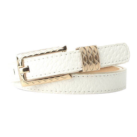 Elegant Women's Reversible Leather Belt with Classic Alloy Buckle for Everyday Casual Wear and Denim Styling