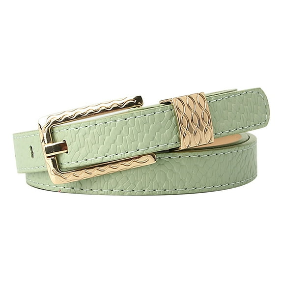 Elegant Women's Reversible Leather Belt with Classic Alloy Buckle for Everyday Casual Wear and Denim Styling