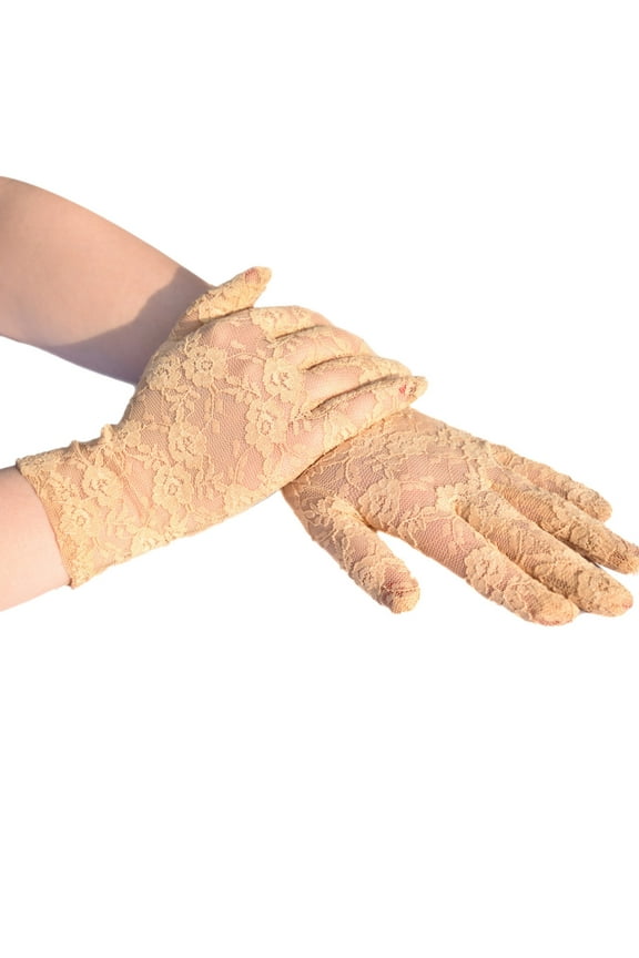 Elegant Women's Short Lace Gloves for Riding Sun and formal Wedding Events Size:One Size