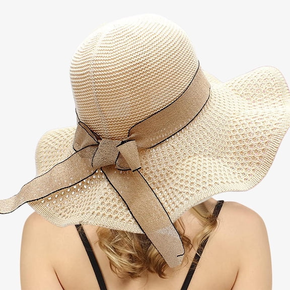 Elegant Women's Summer Hat: Wide Leaf Flower Bridal Shower Design, Sun Protection Beach Hat