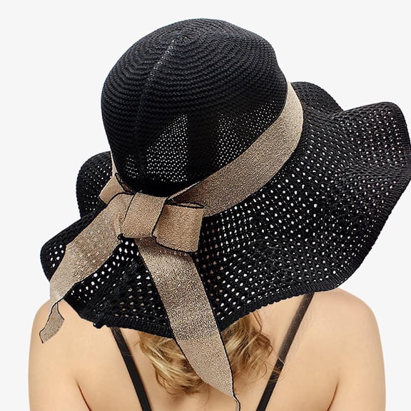 Elegant Women's Summer Hat: Wide Leaf Flower Bridal Shower Design, Sun Protection Beach Hat