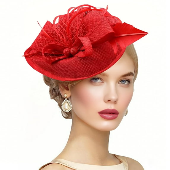 Elegant Women's Tea Party Hat | Faux Linen Wide Brim Sun Hat for Garden Weddings & Derby Events | Classic Ladies' Topper