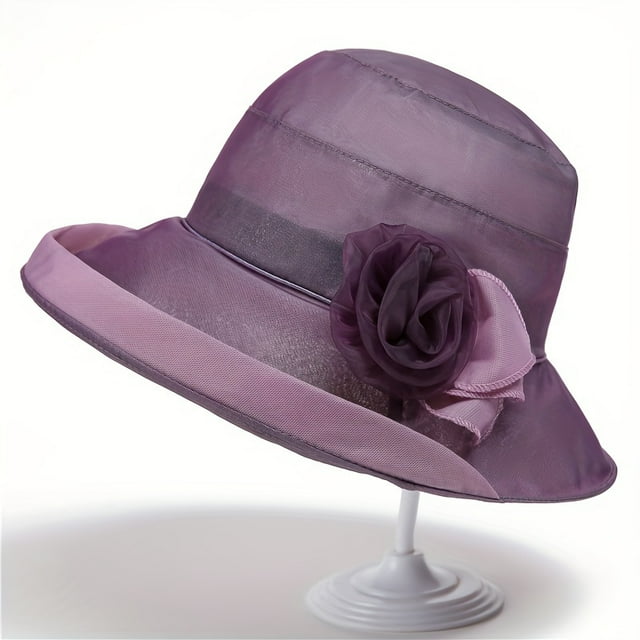 Elegant Women's Top Hat Spring Summer Sun Hat Sun Hat Organza Vacation ...