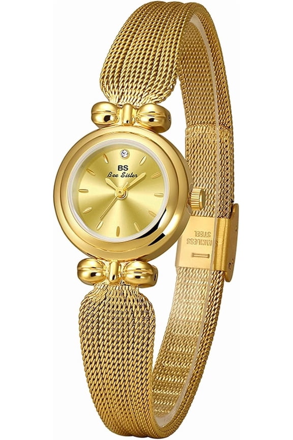 Elegant Women's Watch Mesh Strap Stainless Steel Analog Waterproof Ladies Dress Wrist Watch Gift for Women
