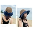 thumbnail image 1 of Elegant Women's Wide Brim Sun Hat - Stylish Floppy Straw Beach Cap, Perfect Packable Summer Accessory  Dark Blue TIKA, 1 of 4
