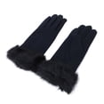 thumbnail image 1 of Elegant Women's Winter Thermal Wool Gloves with Fur Trim, 1 of 4