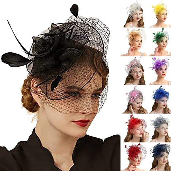 Elegant Womens Pillbox Style Fascinator Hat With Floral Design For Formal Gatherings