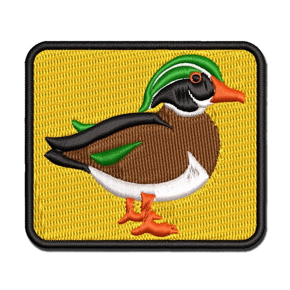 Elegant Wood Duck Applique Multi-Color Embroidered Hook & Loop Patch - 3 Inch Medium
