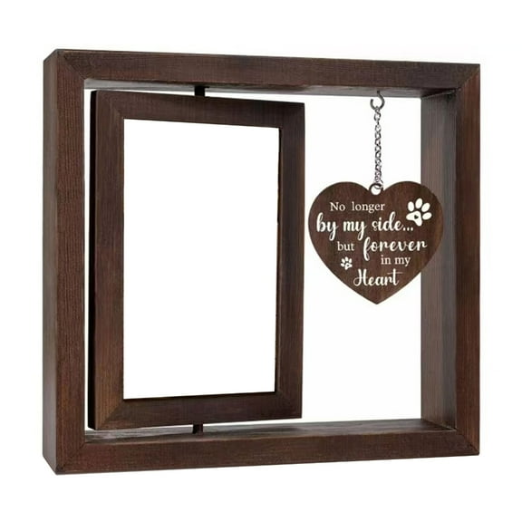 Elegant Wood Pet Memorial Frame for 4x6'' Photo Display Dog Cats Remembrances Picture Frame Sympathy Gifts for Pet Owners