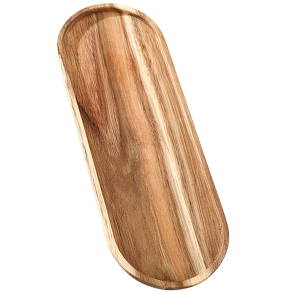 Elegant Wood Platter Tabletop Display Tray for Home Dining Safe Versatile Use Oval / Square Shape Office Supplies