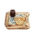thumbnail image 1 of Elegant Wood Serving Tray with Hand-Painted Tiles - Rustic Rope Handles, 1 of 5