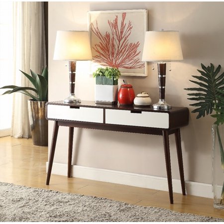 Elegant Wood Sofa Table with 2 Drawers & Clearance|23" Bottom