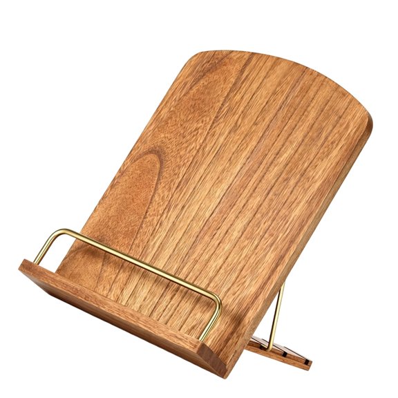 Elegant Wooden Recipe Display That Also Functions As Serving Tray And Secure Device Rest
