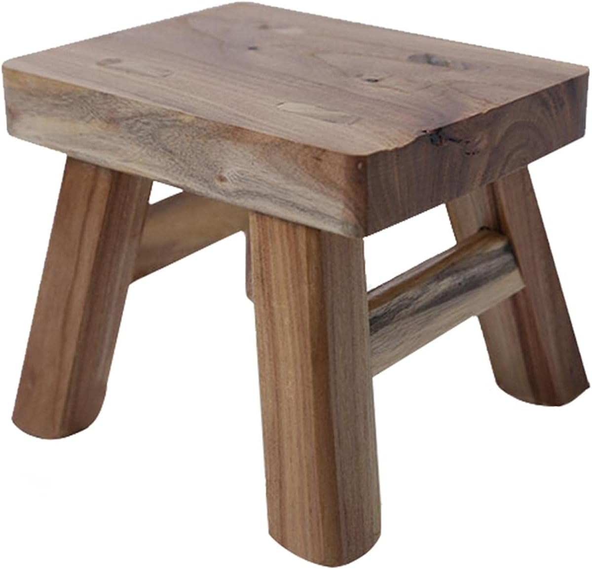 Elegant Wooden Step Stool, Solid Wood Design, Multifunctional Footstool For Interior Decoration, Living Room, Hallway, Bedroom, Bathroom