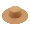 thumbnail image 1 of Elegant Wool Felt Boater Hat for Autumn Winter Classic Flat Top Jazz Cap Retro Structured Fedora for Decorative Formal Occasions, 1 of 5