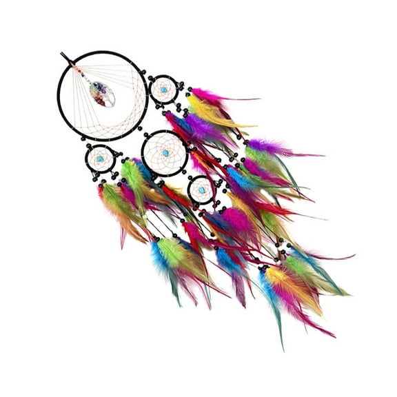 Elegant Woven Dreamcatchers Crystal Stone Feathered Wall Ornament for Bedroom