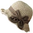 thumbnail image 1 of Elegant Woven Straw Sun Hat with Bow Summer Beach Sun Straw Hats for Women Wide Brim Packable Travel Bucket Hats, 1 of 9