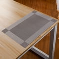 thumbnail image 1 of Elegant Woven Vinyl Placemats Stain Resistant PVC Dining Table Mats, 1 of 9
