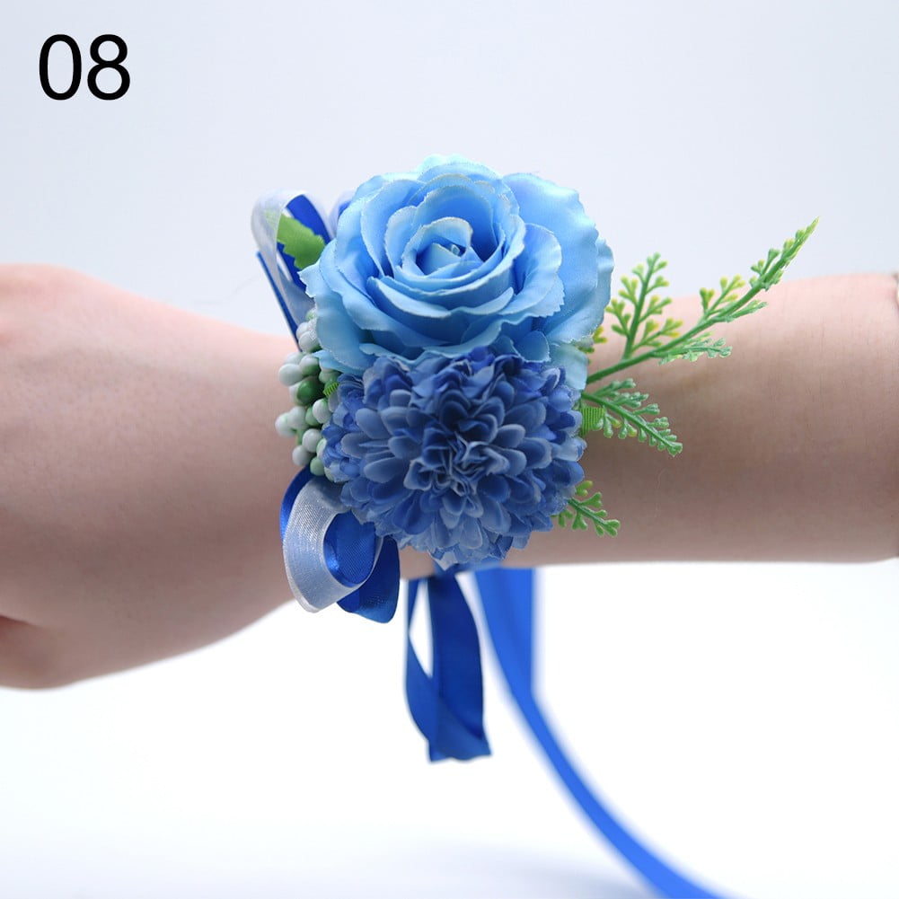 Wedding Wrist Corsage And Boutonniere Set - Artificial Flower Set For Prom Party Events