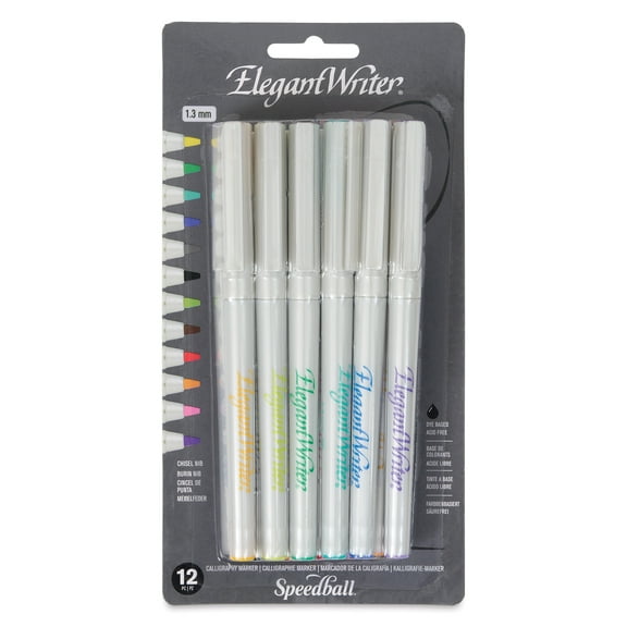 Elegant Writer Calligraphy Pen Set, 12-Colors, Extra-Fine