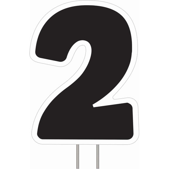 Elegant Yard Sign (1 Pc.) - Stand-out Design & Durable Material - Perfect for Outdoor Display, Number 2, Black, 25" x 19"