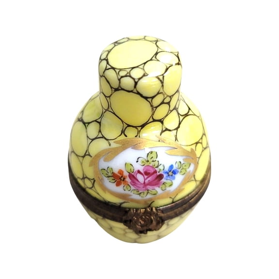 Elegant Yellow Perfume Bottle for Sophisticated Gifting Limoges Box Porcelain Figurine