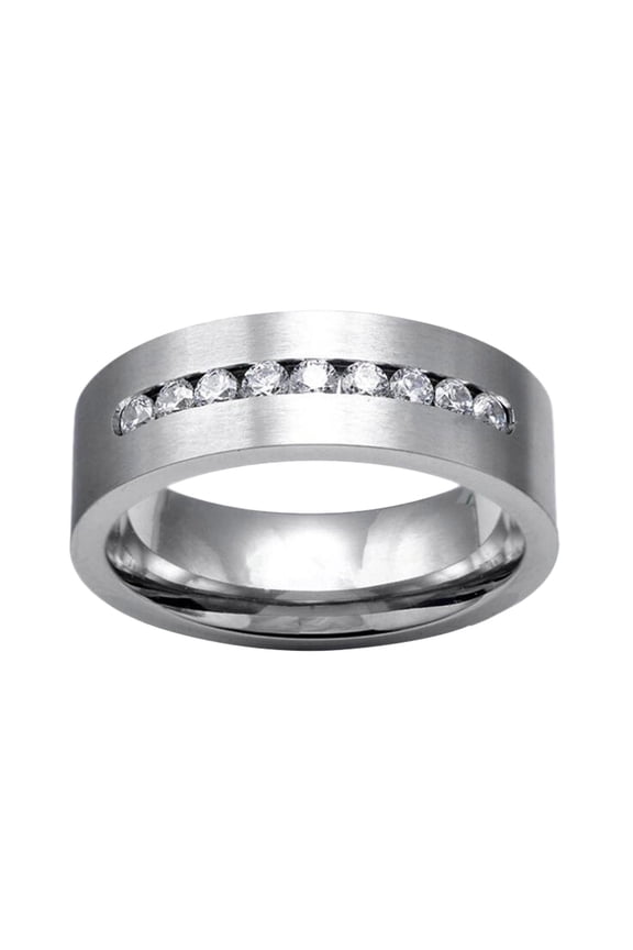 Elegant Zircon Wedding Band Set for Men and Women European Style Matching Couple Rings