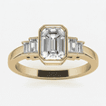 thumbnail image 1 of Auory Emerald Cut Ring 18K Yellow Gold Plated over Silver 2 Carat Moissanite Minimalist Solitaire Engagement Ring for Women, 1 of 9