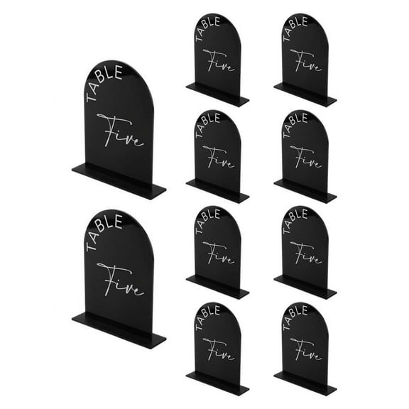 Elegant and Arch Wedding Table Numbers 10 Sets of Mirrored Acrylic Signs