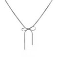 thumbnail image 1 of Elegant and Chic Butterfly Bow-Tie Titanium Steel Snake Chain Necklace for Women - High-Quality Collarbone Chain, 1 of 1