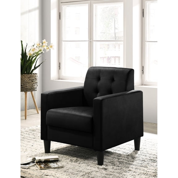 Elegant and Comfortable Seating - Cozy Living Room with a Plush Accent Armchair