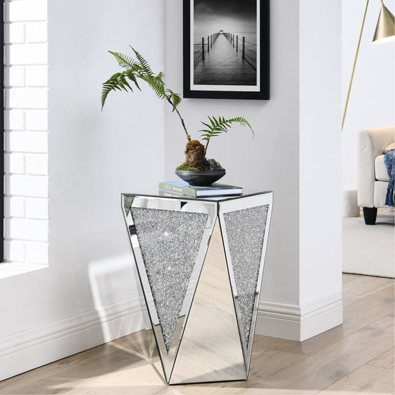 Elegant and Compact Mirrored Furniture - Add Visual Appeal in Bedroom with Scratch - Resistant Side Table